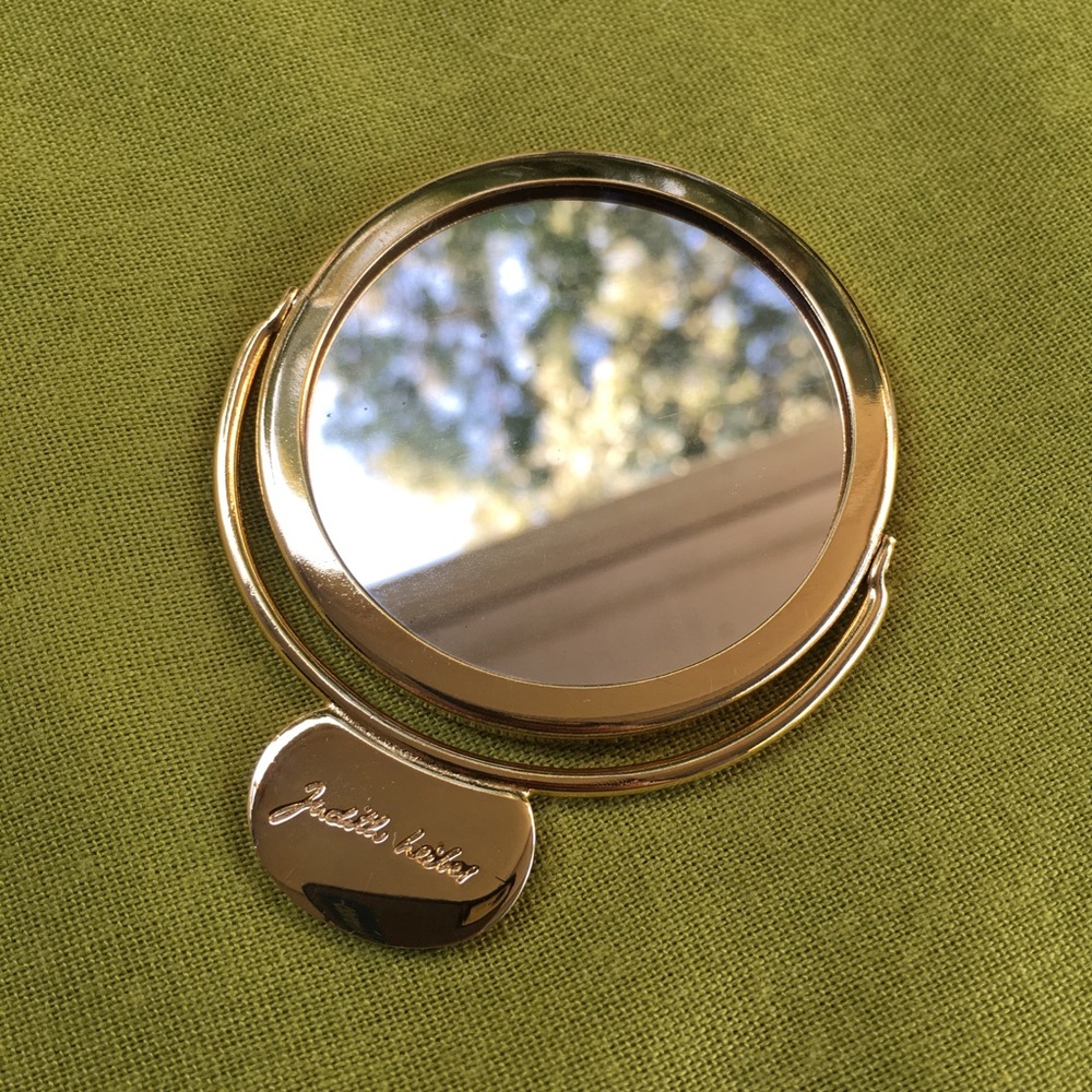 Judith Leiber Double Sided Gold Vanity Mirror~